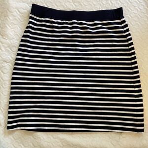 Talbots Skirt Black White Stripped Nautical Pima Cotton Blend Women’s M Petite